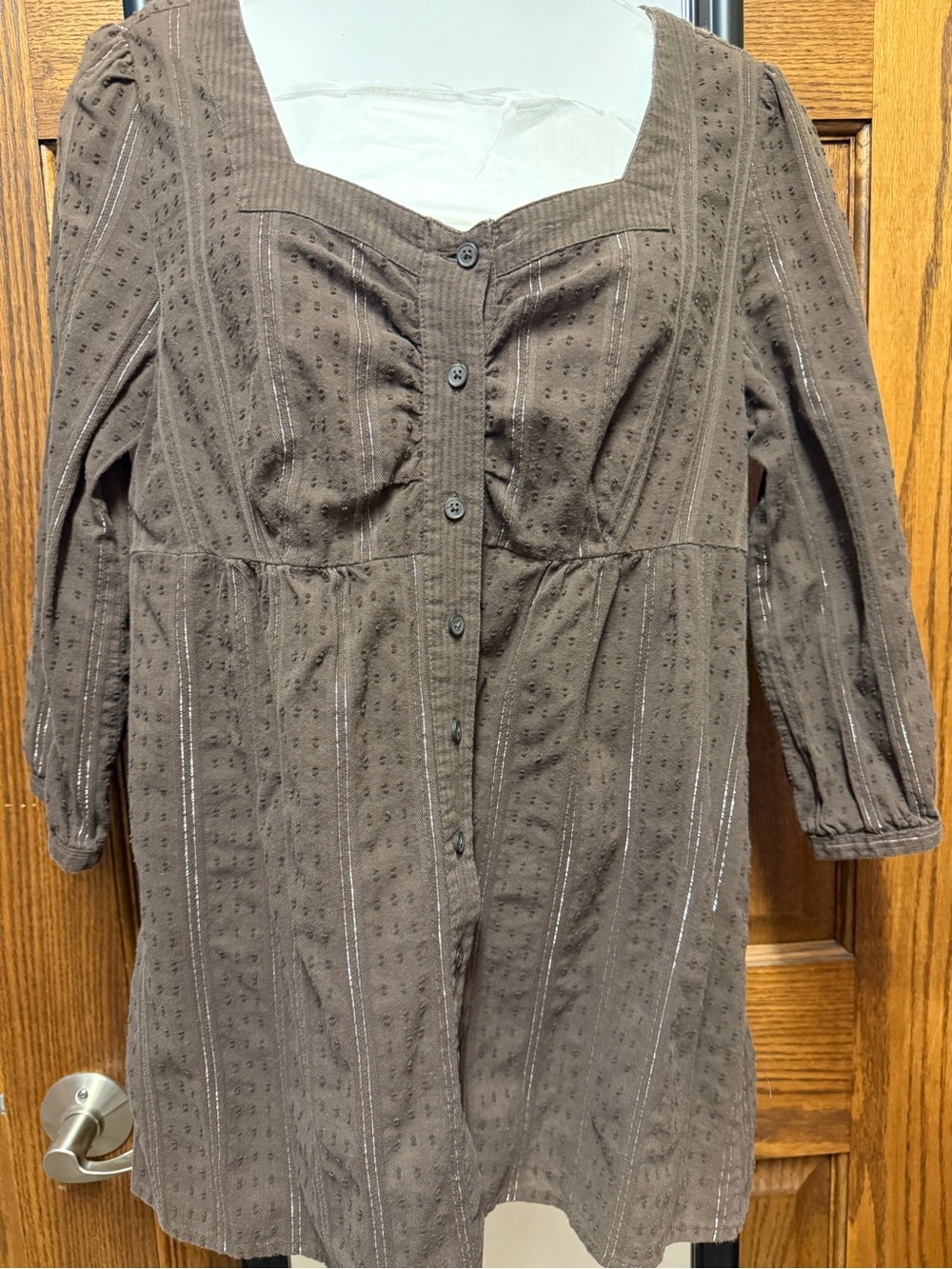 Sonoma Brown Tunic top with 3/4 Sleeve